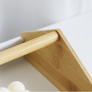 Bamboo Handle Storage Tray  House Motif