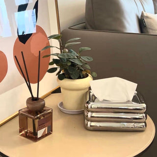Ceramic Three-Tier Chubby Tissue Case Silver