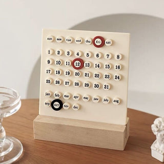 Wood Stand Desktop Mini Board Perpetual Calendar