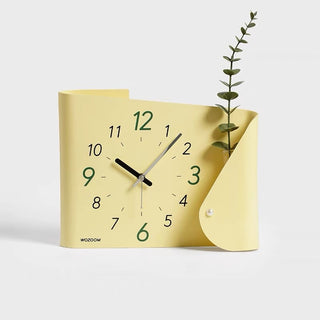 Unique Clock with Vase   Table Clock with Single Flower Vase