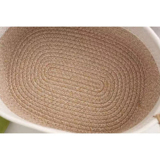 Rope Braided Handled Small Item Storage Basket Large Capacity