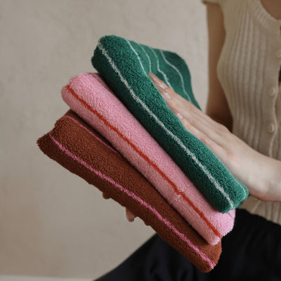 Pin Stripe Color Face Towel 100% Cotton Hanging Type Combed Cotton