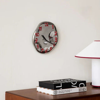 Silver Ceramic 3D Dial Round Clock  Wall Clock