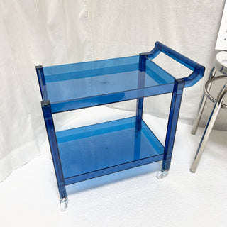 Clear Color Two-Tier Storage Rack Wagon  Side Table