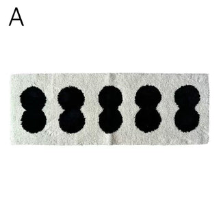 Monochrome Dot Motif Long Rug Mat Absorbent 50 x 160 cm Kitchen Mat