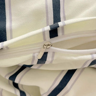 Blue Double Stripe Duvet Cover Set