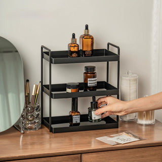 Black Frame Three-Tier Storage Display Rack  Monotone