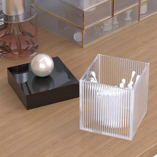 Pearl Lidded Cosmetic Cube Case  Small Item Storage