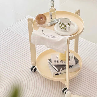Round Tray Tier Side Table Storage Wagon
