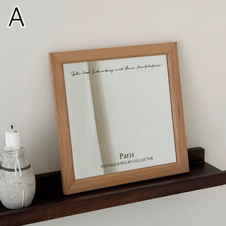Wood Frame Square Lettering Mirror  Mirror Tray Art