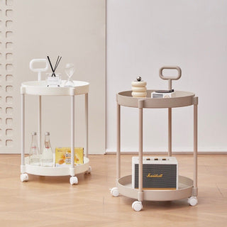 Handle with casters round side tablein .