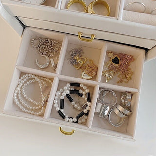 Mirrored Three-Tier Drawer Jewelry Box