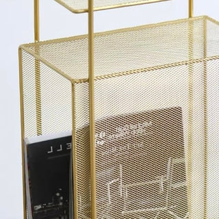 Iron Mesh Storage Magazine Rack Side Table