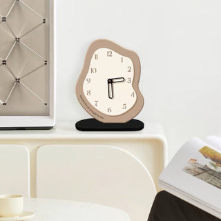 Irregular Wave Bicolor Clock  Table Clock