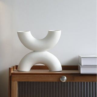 Semicircular X-shaped Art Ceramic Flower Vase