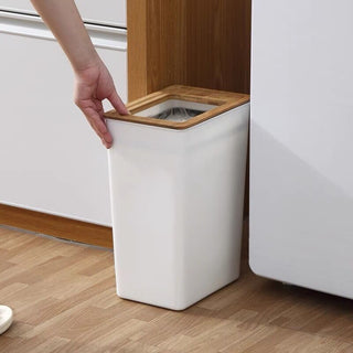 Wood x White Slim Dustbin  2 Types
