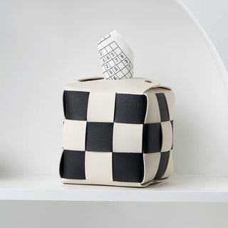 Checkerboard Pattern Braided Cube Tissue Case