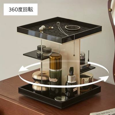 360 Degree Rotating Acrylic Square Cosmetic Storage Rack Makeup and Perfume Storage Tray