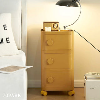 Castered Square Three-Tier Storage Rack Side Table