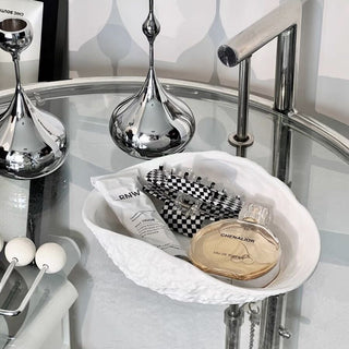Shell motif ceramic accessory tray