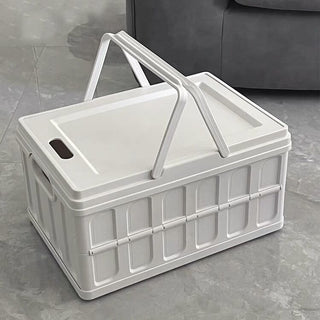 Foldable storage container with handle white