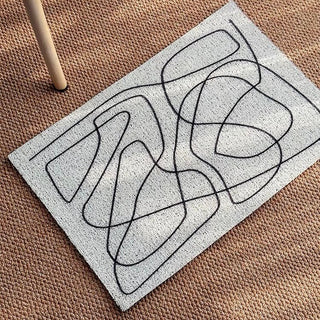 Line Art Pattern Entrance Mat 50x80cm Mud Removal Mat Monotone