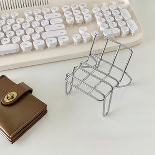 Chair motif smartphone stand silver object