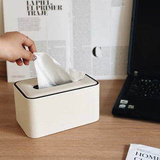 FauxLeather Simple Tissue Case White