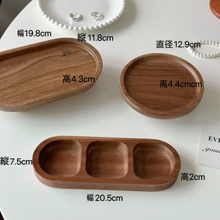 Acacia Wood Accessory Tray  Brown  Small Item Tray
