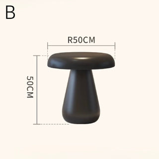 Mushroom motif monochrome side tablein  round table mushroom