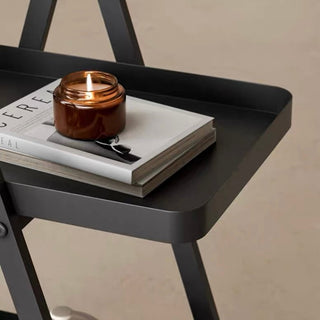 Caster-equipped Triangle Side Table