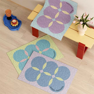 Colorful polka dot entrance mat 50 x 80 cm for removing mud.