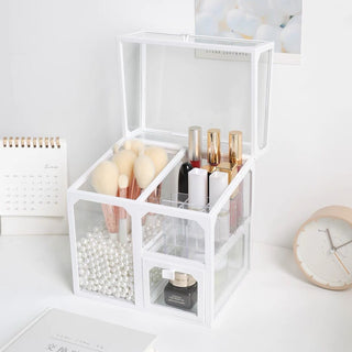 Sold Individually Clear White Cosmetic Storage Box