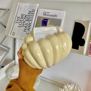 Shell motif ceramic tissue case