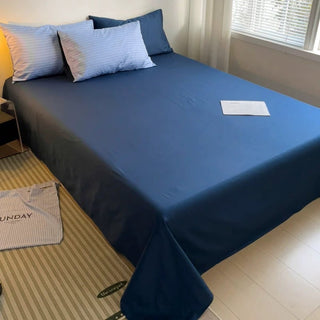 Blue Navy Pinstripe Cotton Duvet Cover Set   Bed Cover  All Seasons