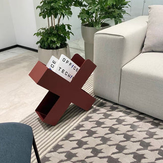 X-shaped Iron Magazine Rack Storage Book Stand