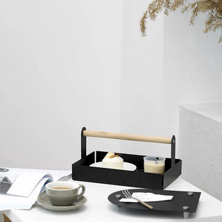 Wood Accessory Tray with Handle