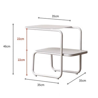 Iron Frame Two-Tier Side Table  Storage Rack Coffee Table