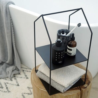 House-shaped iron two-tier display rackin  storage