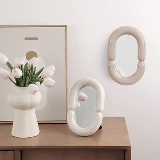 Oval Chubby Frame Mirror   Wall-mounted Tabletop
