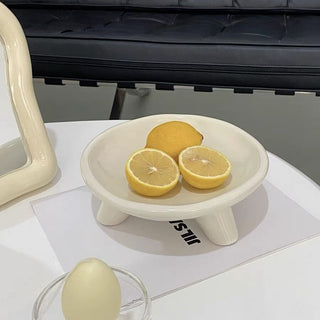 Footed Ceramic Round Tray  Plate