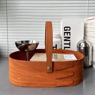 Handled Wooden Shaker Box Storage Basket