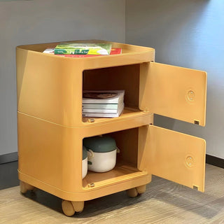 Castered Square Two-Tier Storage Rack Side Table