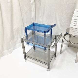 Clear Color Two-Tier Storage Rack Wagon  Side Table