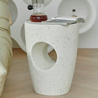 Scattered pattern perforated round side table coffee table