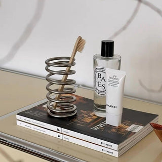 Stainless Steel Spring Brush Stand Pen Holder