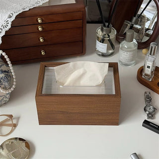 Thimble Wood Clear Acrylic Tissue Case Tissue Box