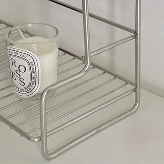 Stainless steel two-tier simple storage rack silver spice rack