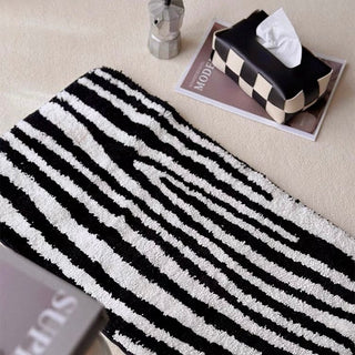 Striped Zebra Pattern Monotone Door Mat 40x70