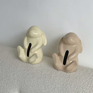Rabbit Motif Ceramic Tissue Case